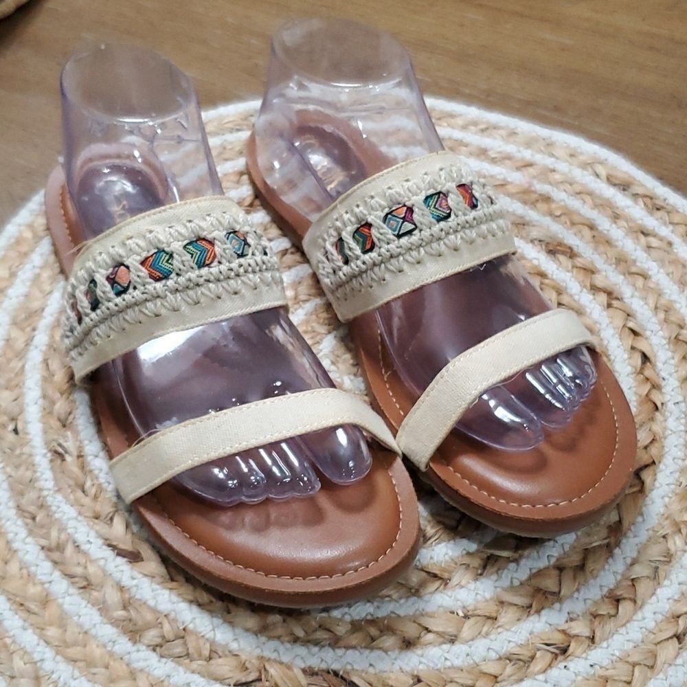 The Sak Jute, Aztec Print Women’s Sandals,  Size 10